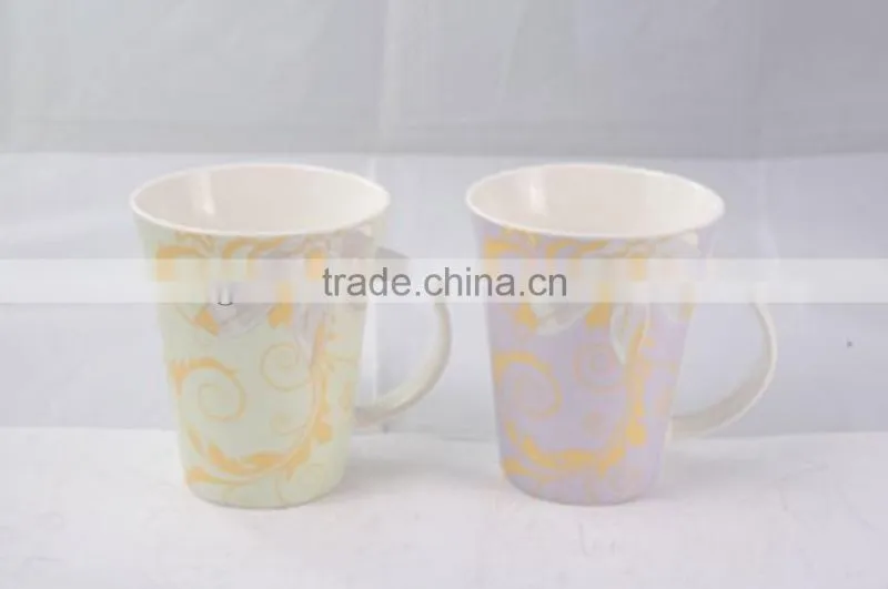 Flared Porcelain Coffee Mug with Handle