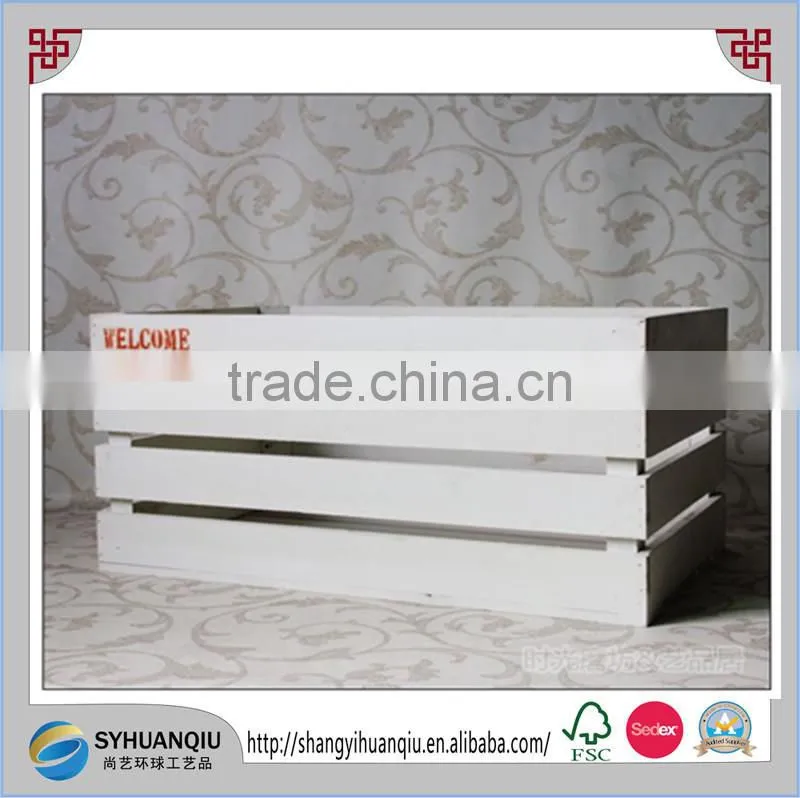 high quality wood material Cheap and disposable flower crate type wooden flower box