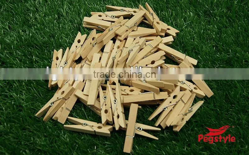 wooden pegswith logo clips clothespins