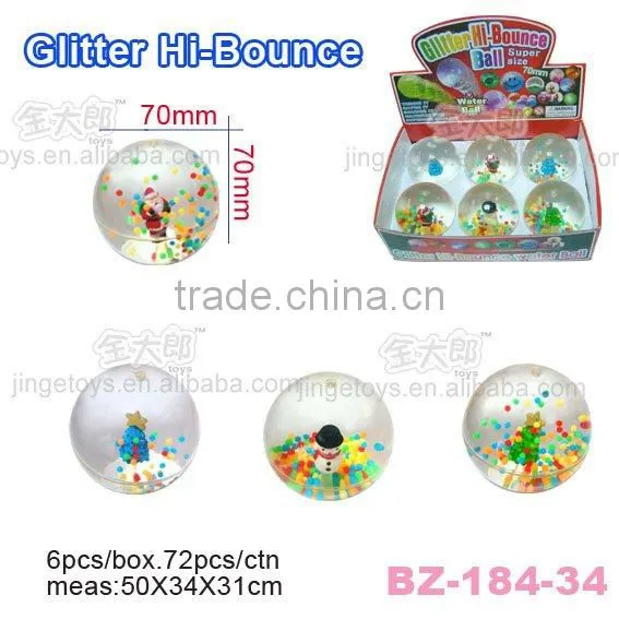 Large Beads Globe Hi Bounce Ball with Christmas thing