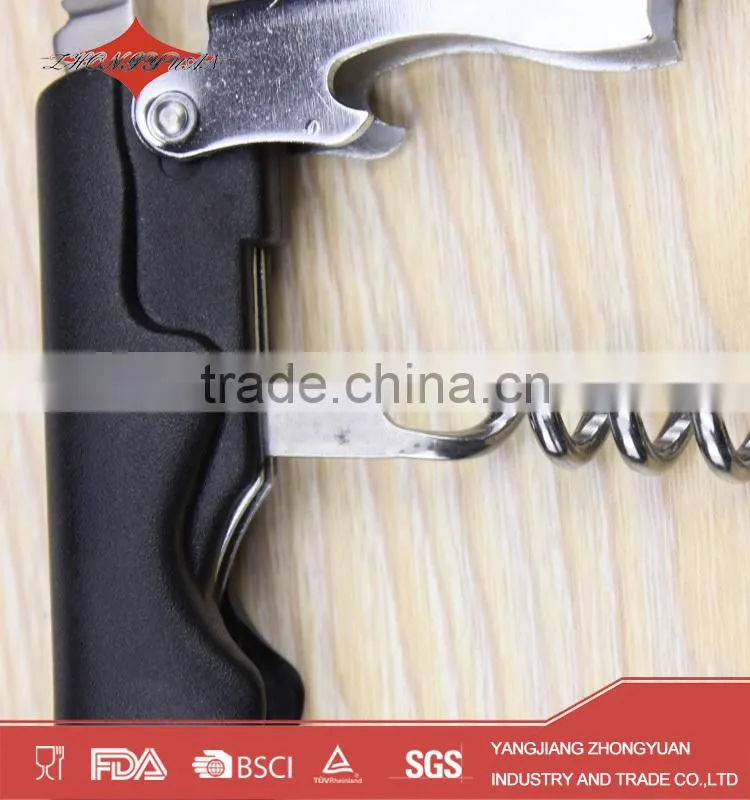 Plastic corkscrew beer wine opener with 4 in 1