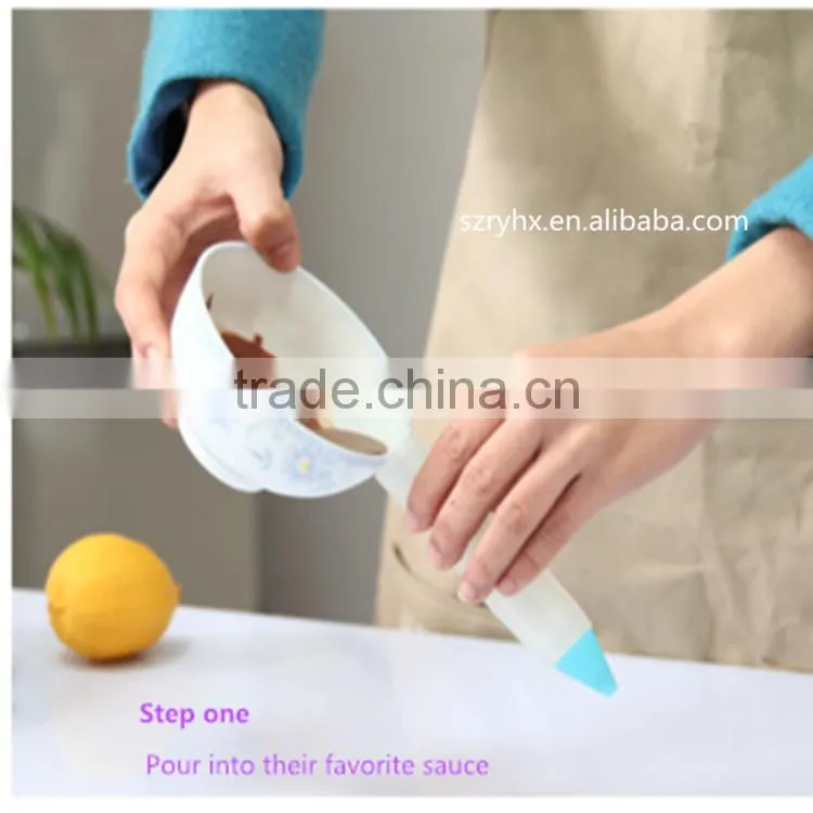 Funny silicone cake and chocolate decorating pen cake mould silicone cream pen