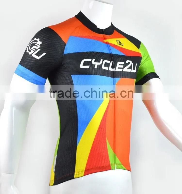 New arrival 2017 plus size breathable coolmax cycling jersey for club/event