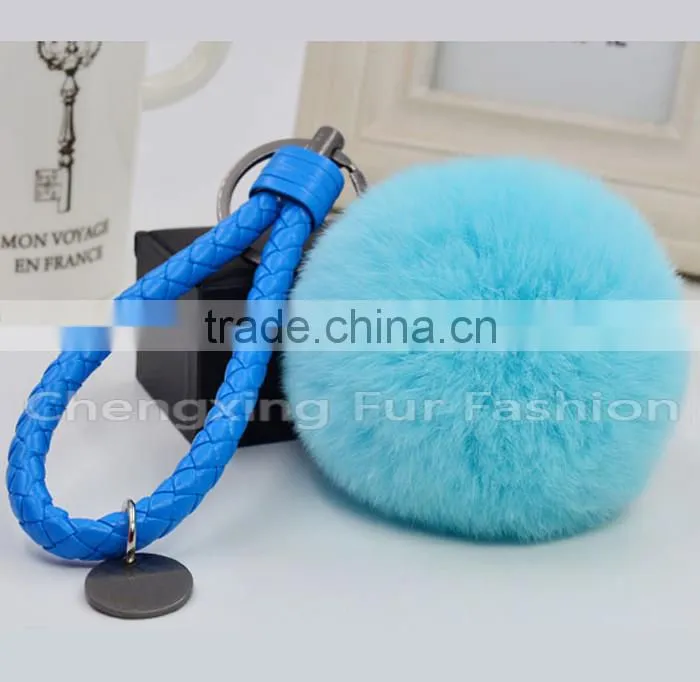 CX-R-24 Keychain Genuine Rex Rabbit Fur Mobile Phone Charm