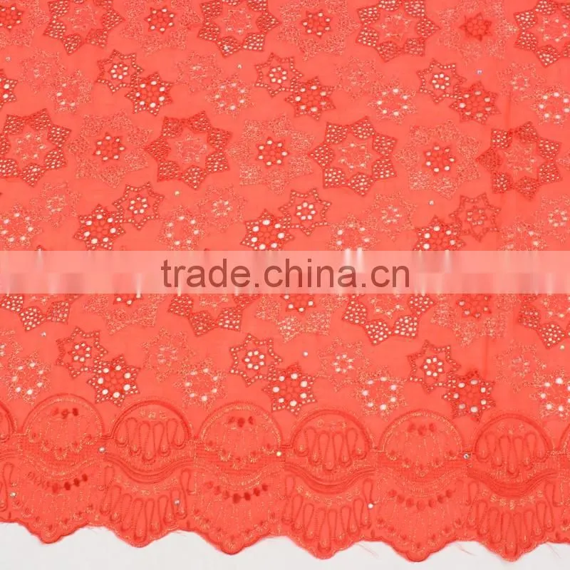 Bestwaytex Beautiful Yellow Embroidered Swiss Voile Lace in Switzerland SL0409-6