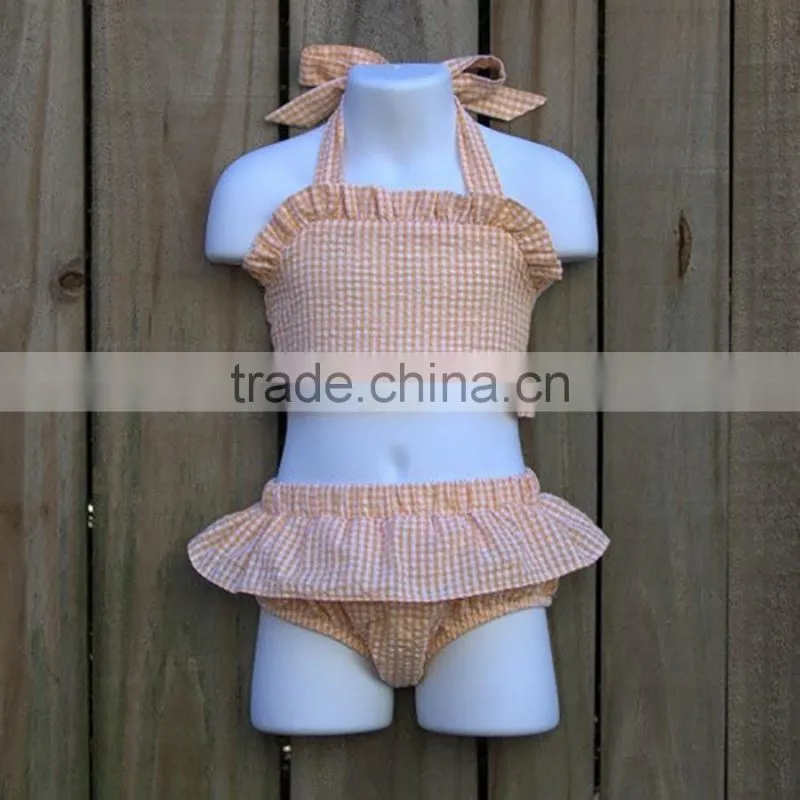 Summer time classical pure color baby girl's swimsuit two piece fashion swimsuit