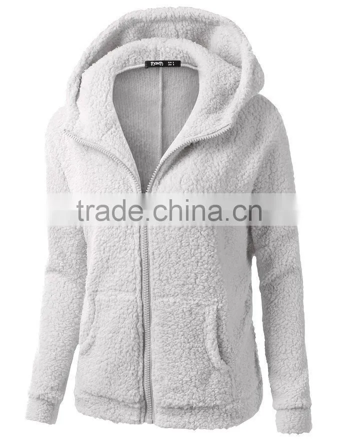 hot sale high quality super comfort custom zipper up women's hoodie coat