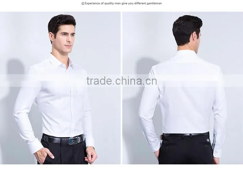Classic italian bamboo solid color business formal men's shirt with good offer