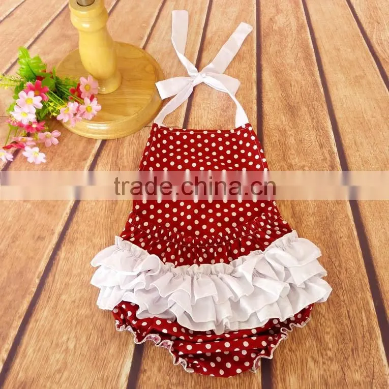 Toddler Girls' Cotton Colors Dots Printed Rompers Outfit