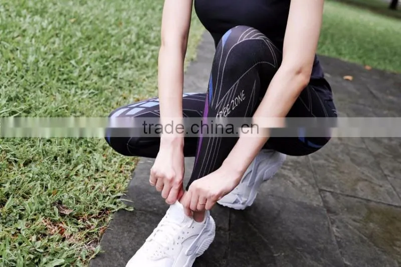 Jogger pants high stretch women compression tights