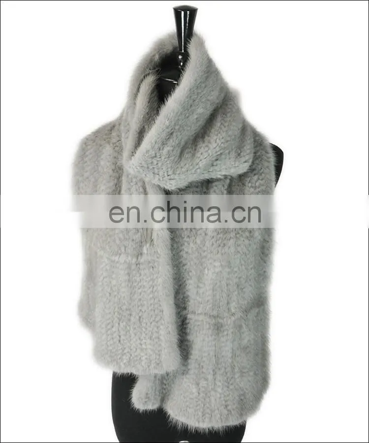 Real mink fur winter scarf made in china / factory popular custom design usa showl