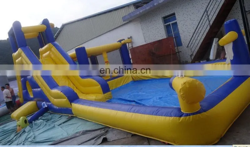 2014 hot sell children inflatable pool with slide /inflatable water slip slide