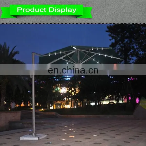 Outdoor Solar Roma Hanging Umbrella With LED Light,Can Be Rotated 360Degree