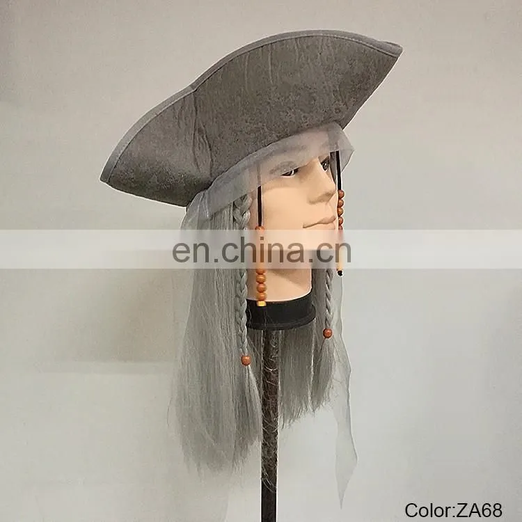 Carnival grey pirate party wigs MW-006