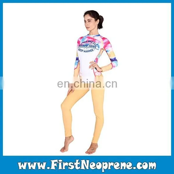 Colorful Dyeing Power Wholesale Breathe Women's Rash Guards