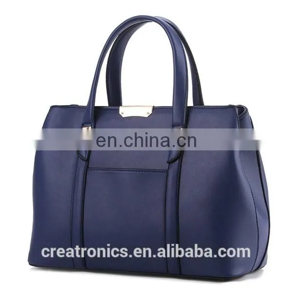 CR Over 11 years experience pu leather material large-capacity portable long handle dark-blue colors new stylish bags cosmetic