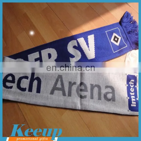 Hot Sale World Cup 2016 fan Scarf 100% Acrylic Knitting Football Fans Scarf