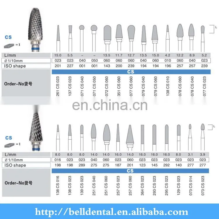 High quality Dental carbide burs tungsten bur