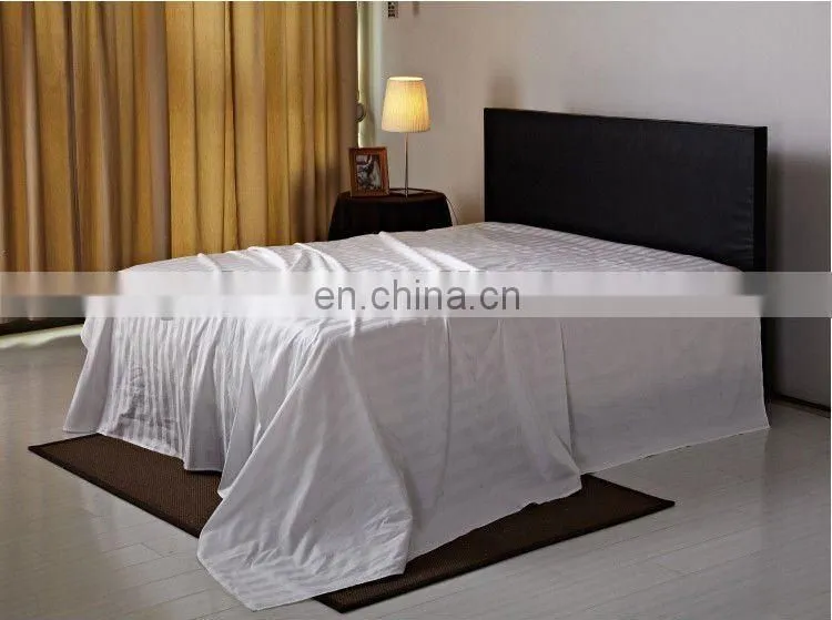 100% cotton white stripe bed sheet/flat sheet/stripe fabric for hotel,hospital