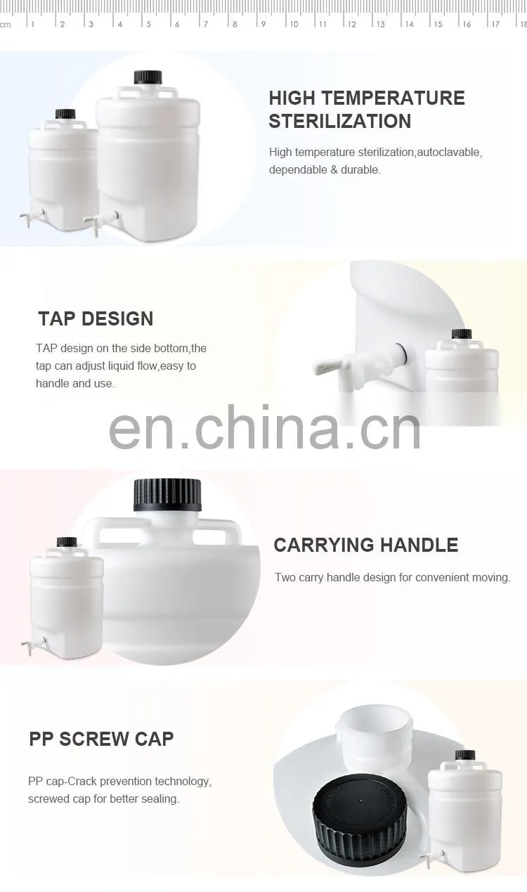 AKMLAB White Plastic Aspirator Bottle With Screw Cup