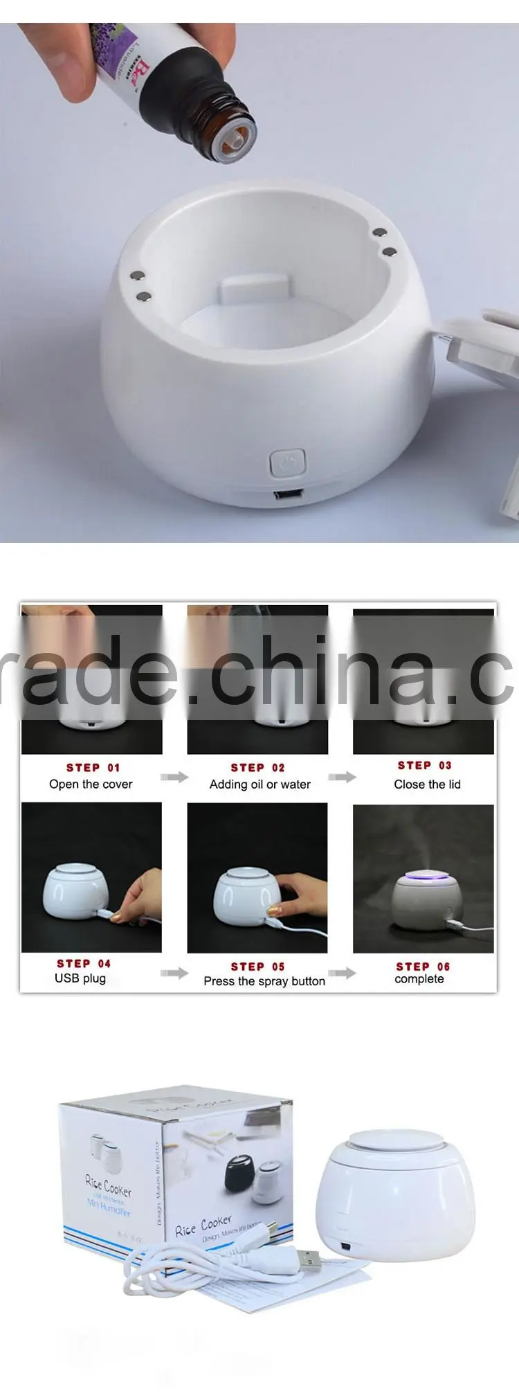 Romatic Battery Powered Purify Air USB Humidifier Aromatherapy Aroma Diffuser