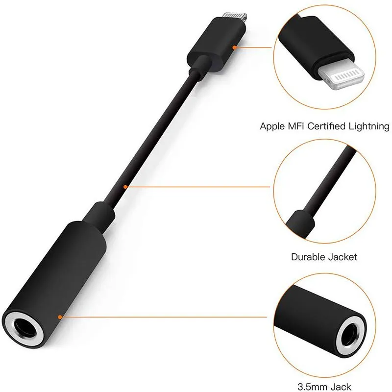 Phone 8pin to 3.5mm audio jack converter Charging Adapter Cable For iPhone 7/8/x