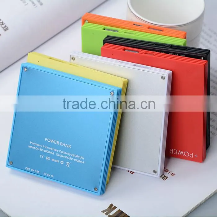 Custom metal suqare power bank 2500mah usb power bank
