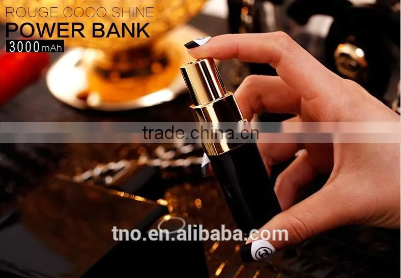 2016 trending products lipstick power bank 3000mah