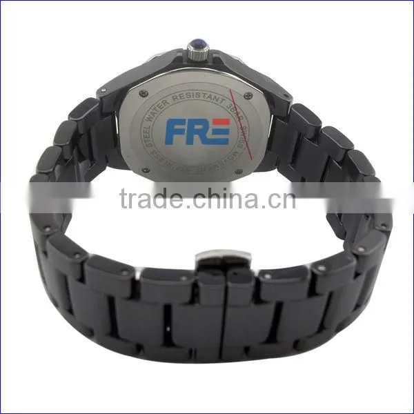 stainless steel back quartz bangle watches ceramic watch