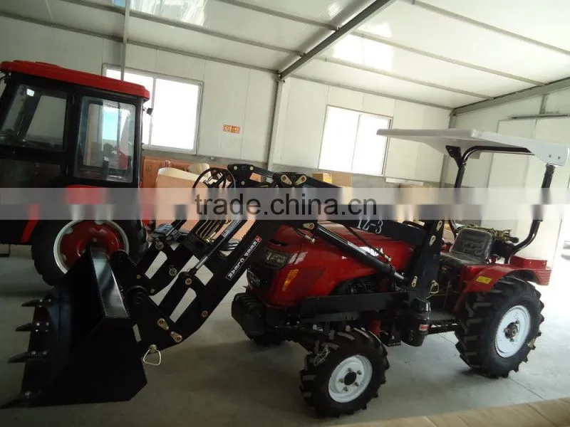 higher quality and cheapest 404 tractor, with 4 in 1bucket type Front end loader