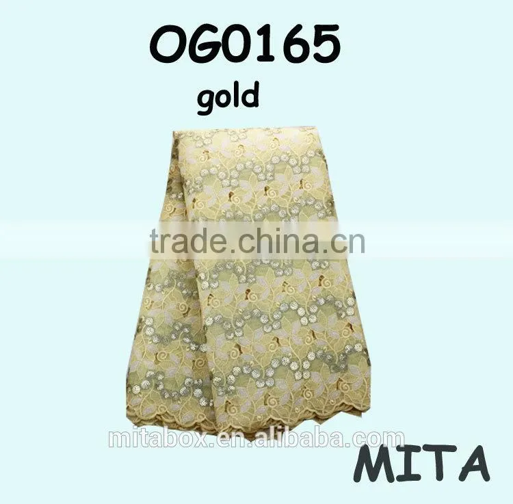 african wear swiss double organza parties lace fabrics handcut wedding lace OG0165