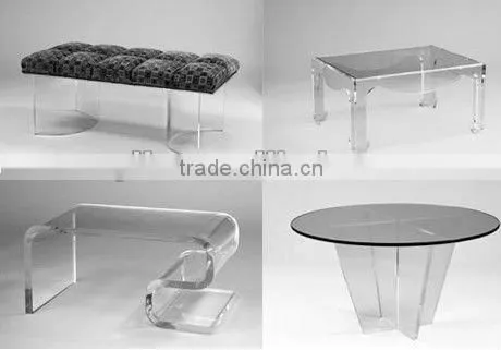 2013 simple top class transparent or colored acrylic TV set stand