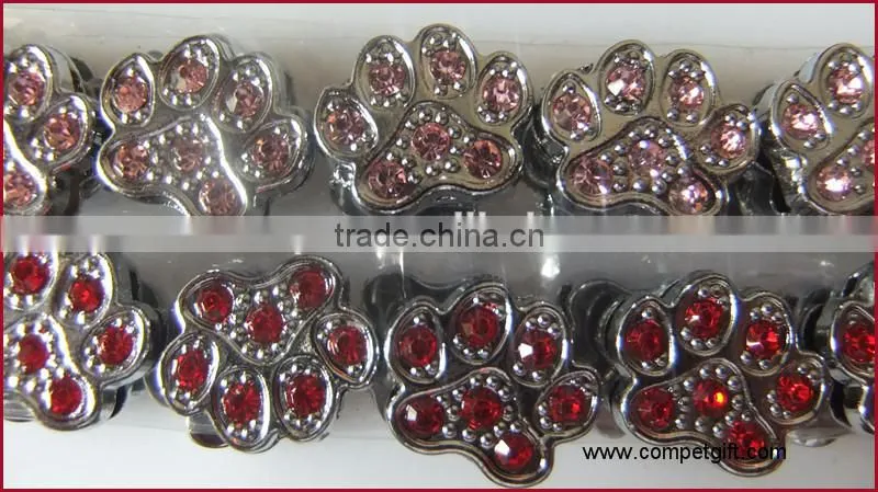 Factory Direct Supply of 10MM Full Diamond Footprints Accesories Paw Slide Charm