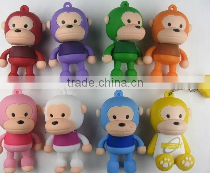 wholesale china usb 2.0 driver cartoon monkey animal pen drive lovely monkey usb memory
