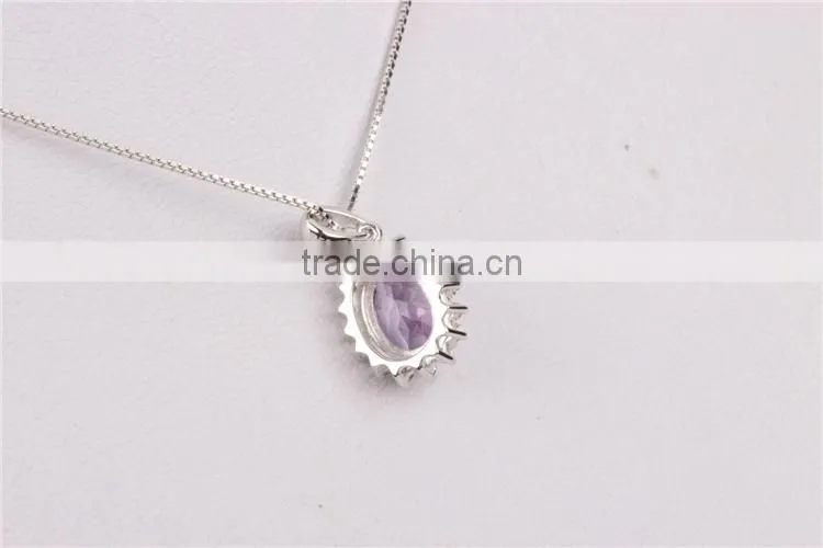 Luxurious American 18k white gold diamond jewelry fashion Necklace