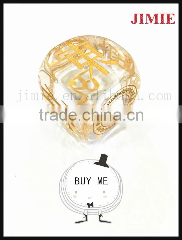 custom 6 sided giant transparent crystal laser engraved dice for board game