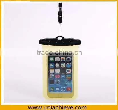 Case for iPhone 6s/6s plus Fashion Summer Mobile Phone PVC Waterproof Bag With waist belt and lanyard yellow