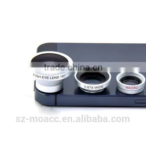 hot selling magnetic 3 in 1 lens kit 0.67x wide angle macro fisheye lens for iphone & samsung all external mobile phone camera