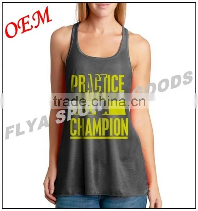 High quality fitness wear 100% cotton girls sports singlet