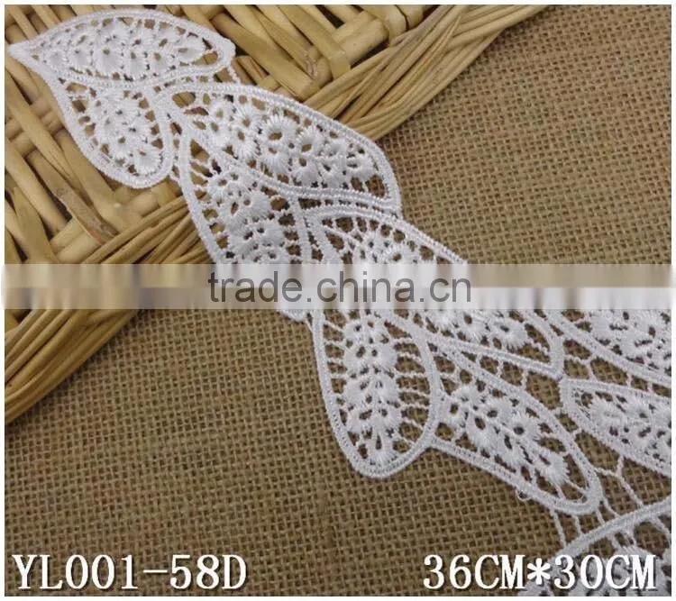 Factory Cheap 36cm*30cm Water Suloble Floral Nylon Woman Flower Embroidery DIY Lace collar design