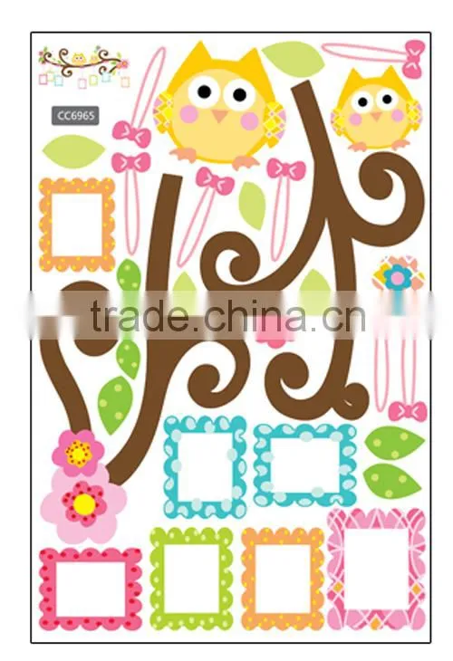 ALFOREVER the owl photoframe decals,owl photoframe sticker