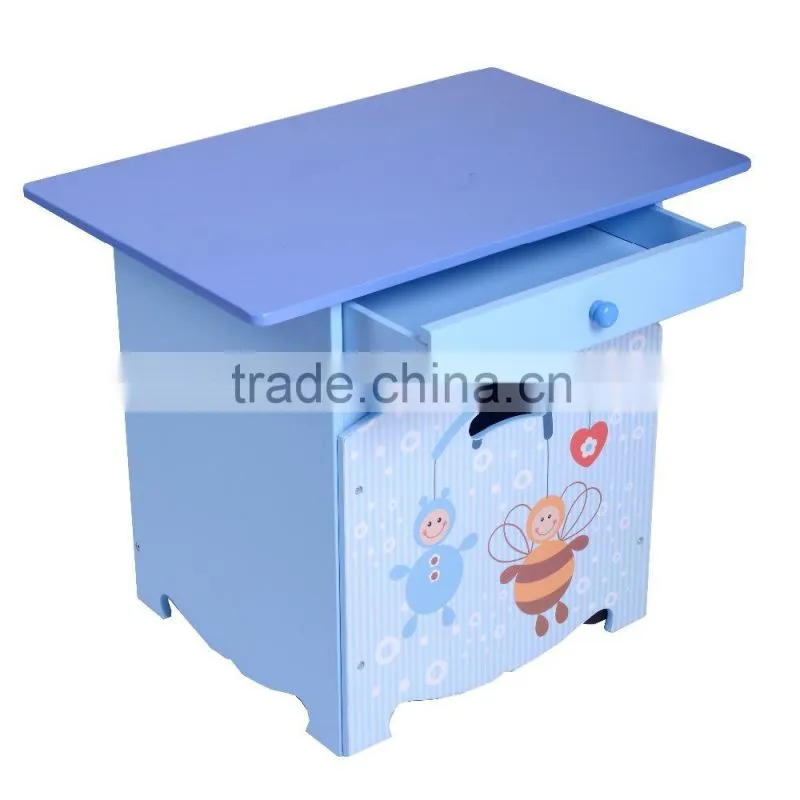 blue wooden kids separable study table with drawer