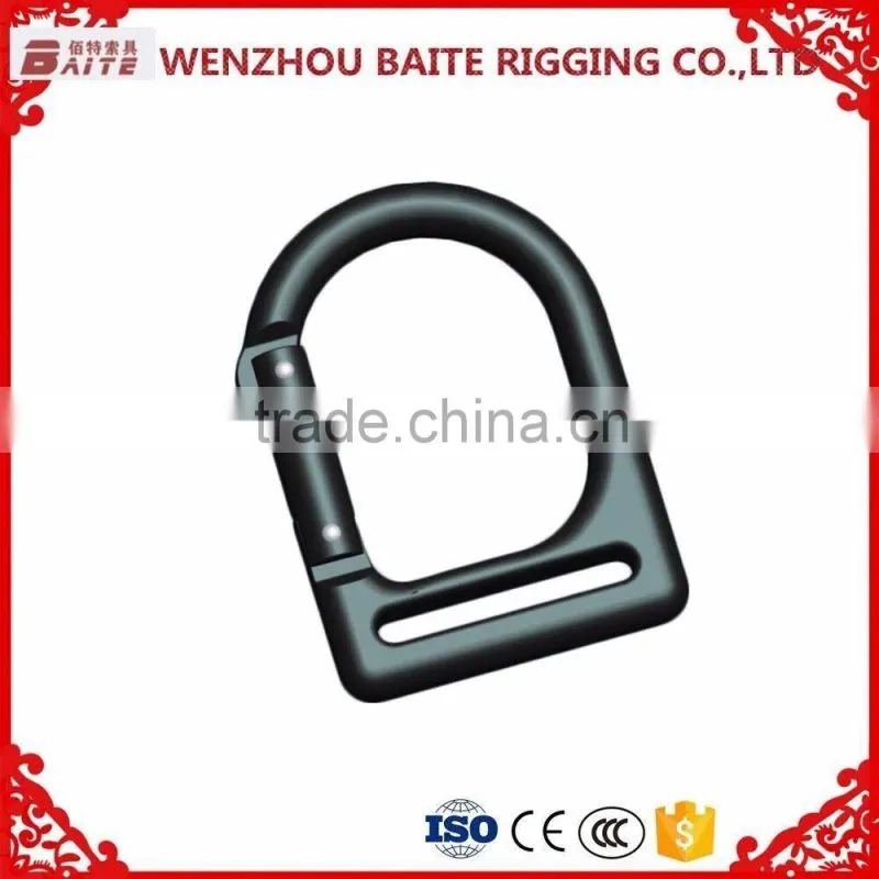aluminum high quality high tensile black climbing carabiner hook