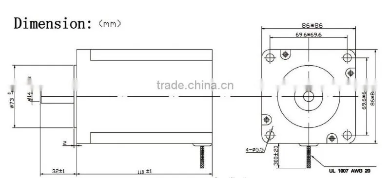 Stepping Motor 1.8 degree, with Step Angle of 1.8 and High Stability, Customized Designs are Accepted