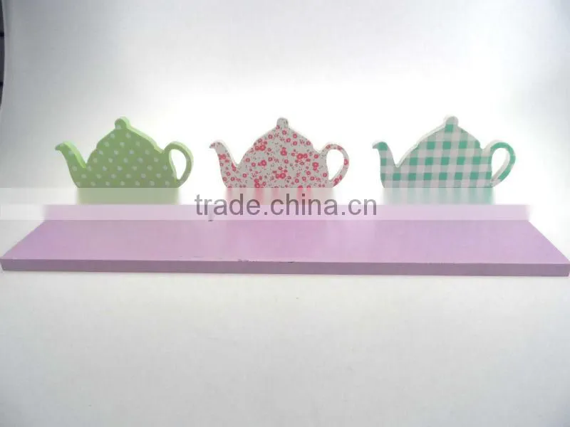 MDF teapot decorative wooden wall shelf wall display