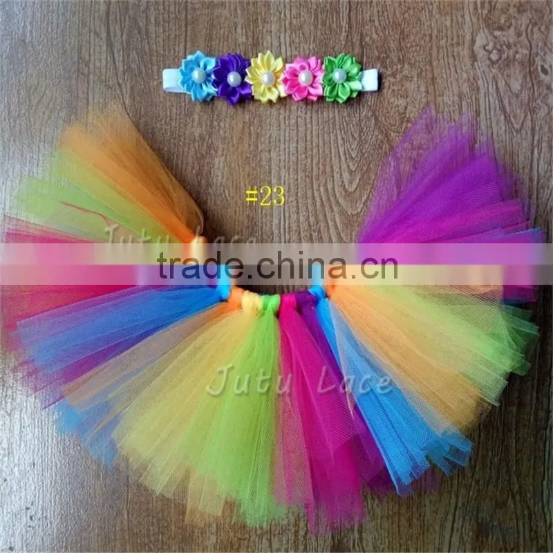 Best Birthday Gift Pink Fluffy Chiffon Flower Tutu Party Baby Kids Picture Skirt Wholesale