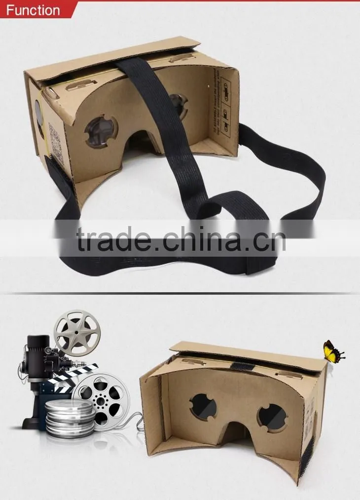 2016 hot new products cardboard diy cheap virtual augmented reality glasses