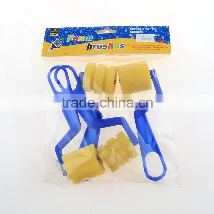 Hot Selling Plastic Handle Sponge Soft Checkered Pattern Design Paint Rollers