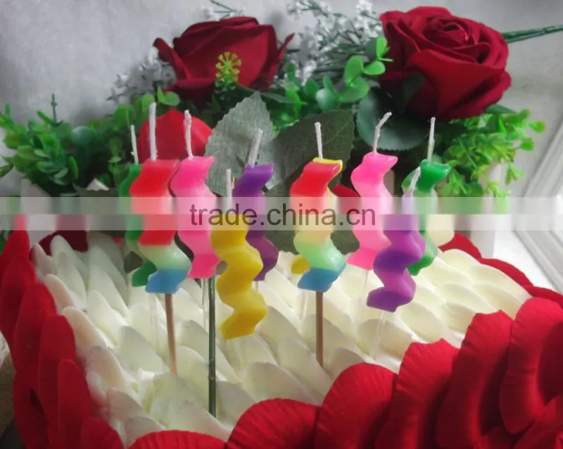 Colorful Rainbow Twisted Shaped Scented Birthday Candle