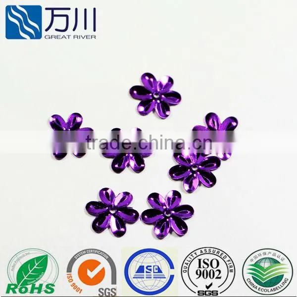 2014 Hot Sale Loose Purple Sequin in Flower Shape for Table Cloth Decoration